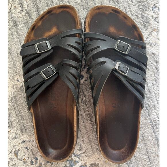 Birkenstock Granada Soft Footbed Oiled Nubuck Leather Size 42 Black - Picture 3 of 12